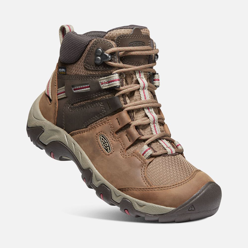 Bottes de Randonnée Keen Femme Marron | Steens Cuir Waterproof | SREPI-2153